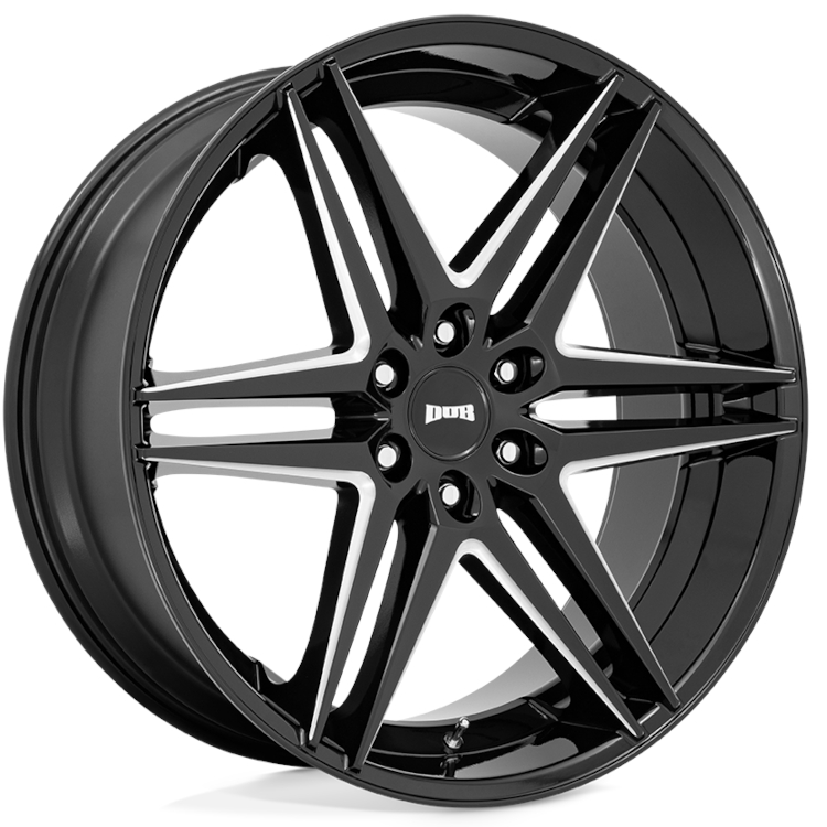 Black Milled DUB Dirty Dog Wheels