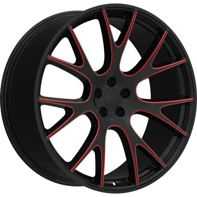 Black Red Eclipse Replica 218 Wheels