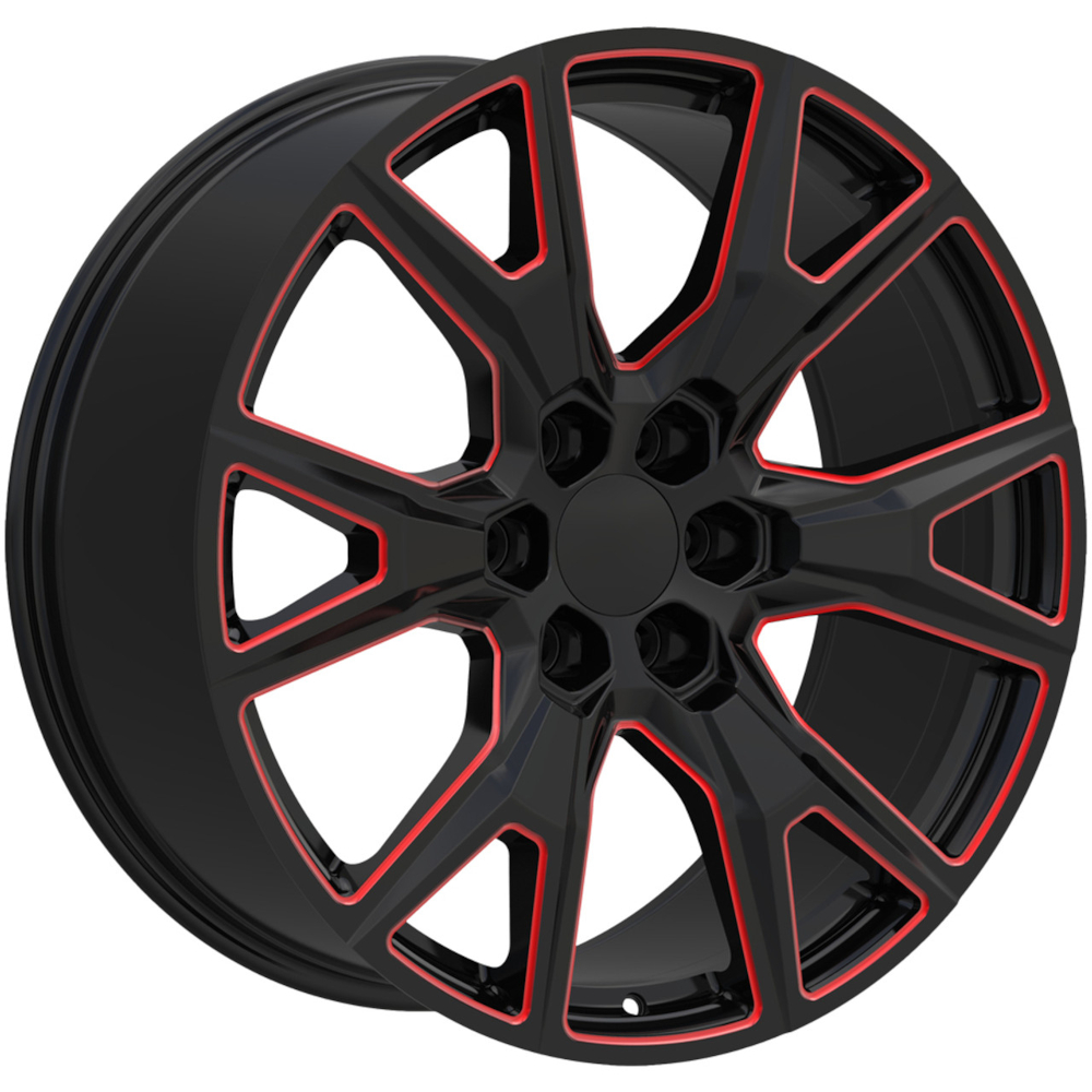 Black Red Eclipse Replica 368 Wheels