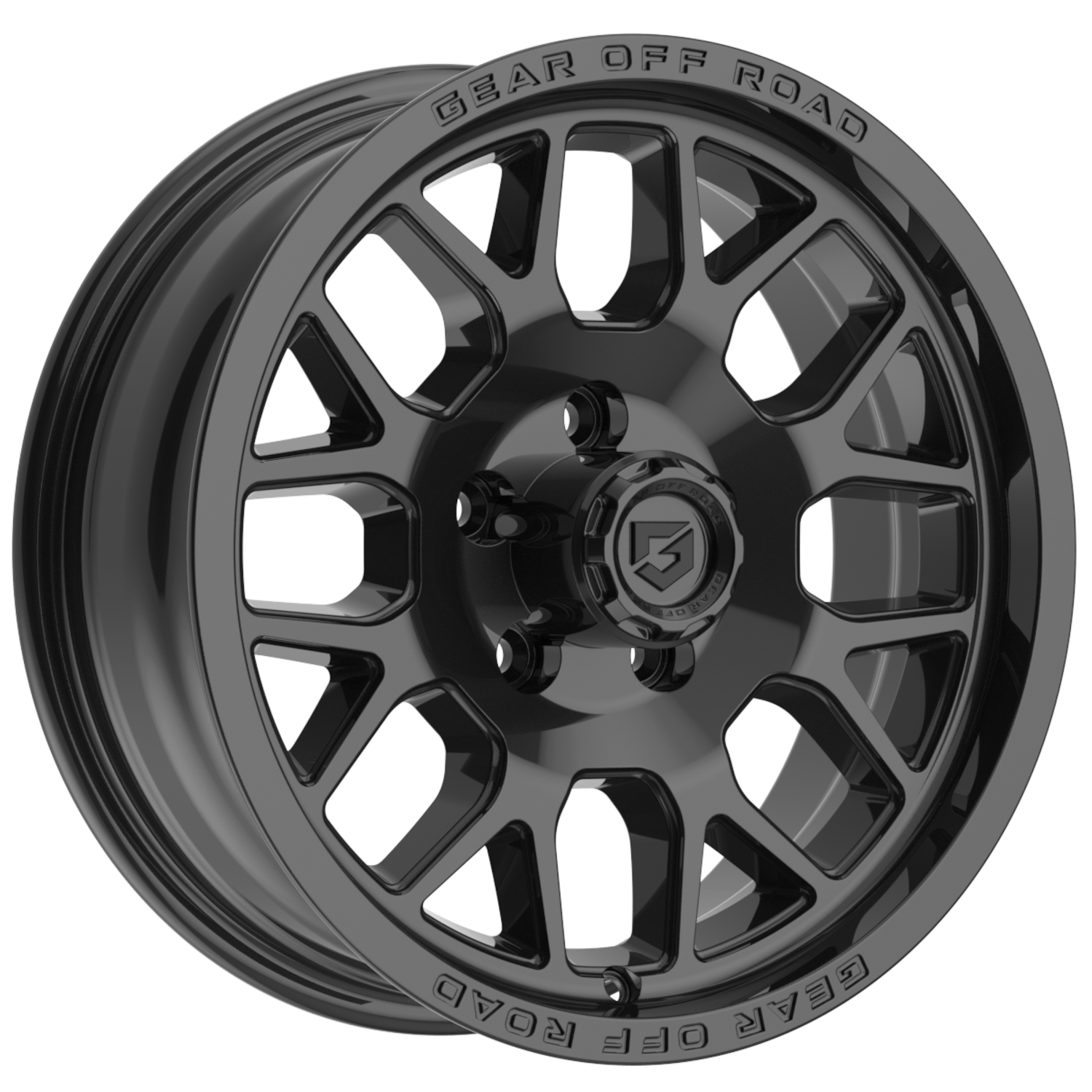 Gloss Black Gear Off-Road 763B Trailer Wheels