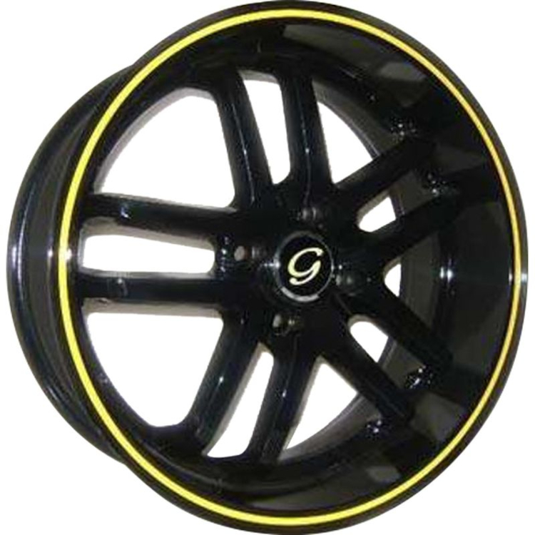 Black Yellow Line G-Line G817 Wheels