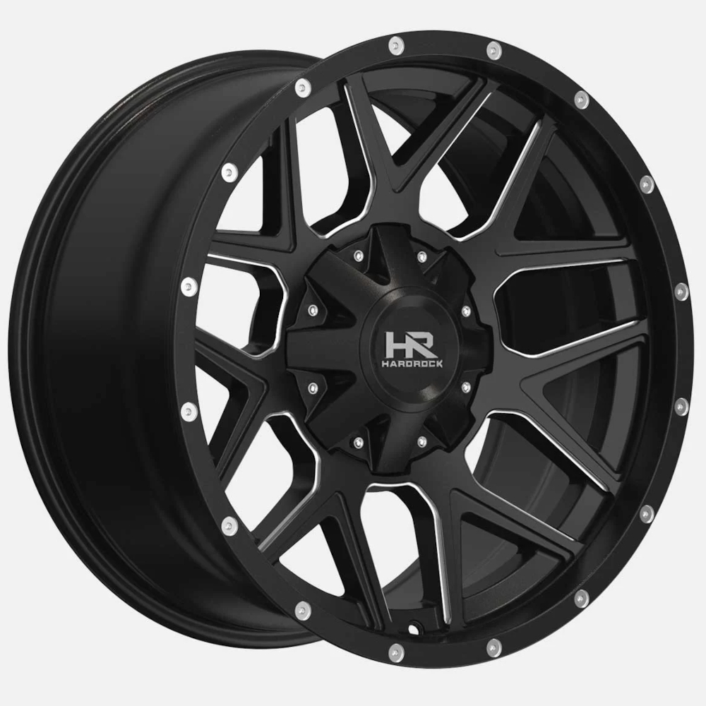 Black Milled Hardrock Rugged Wheels