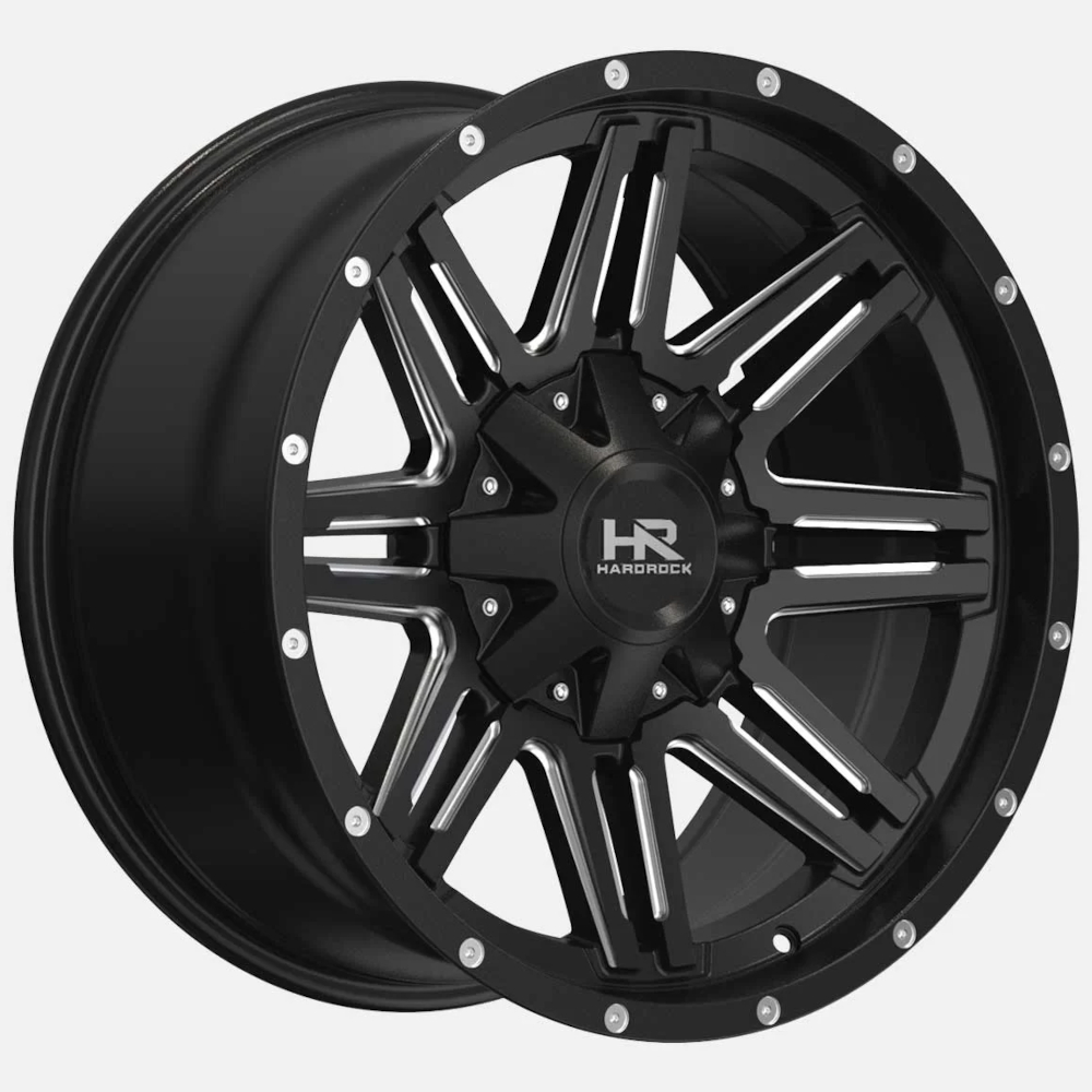 Black Milled Hardrock Warrior Wheels