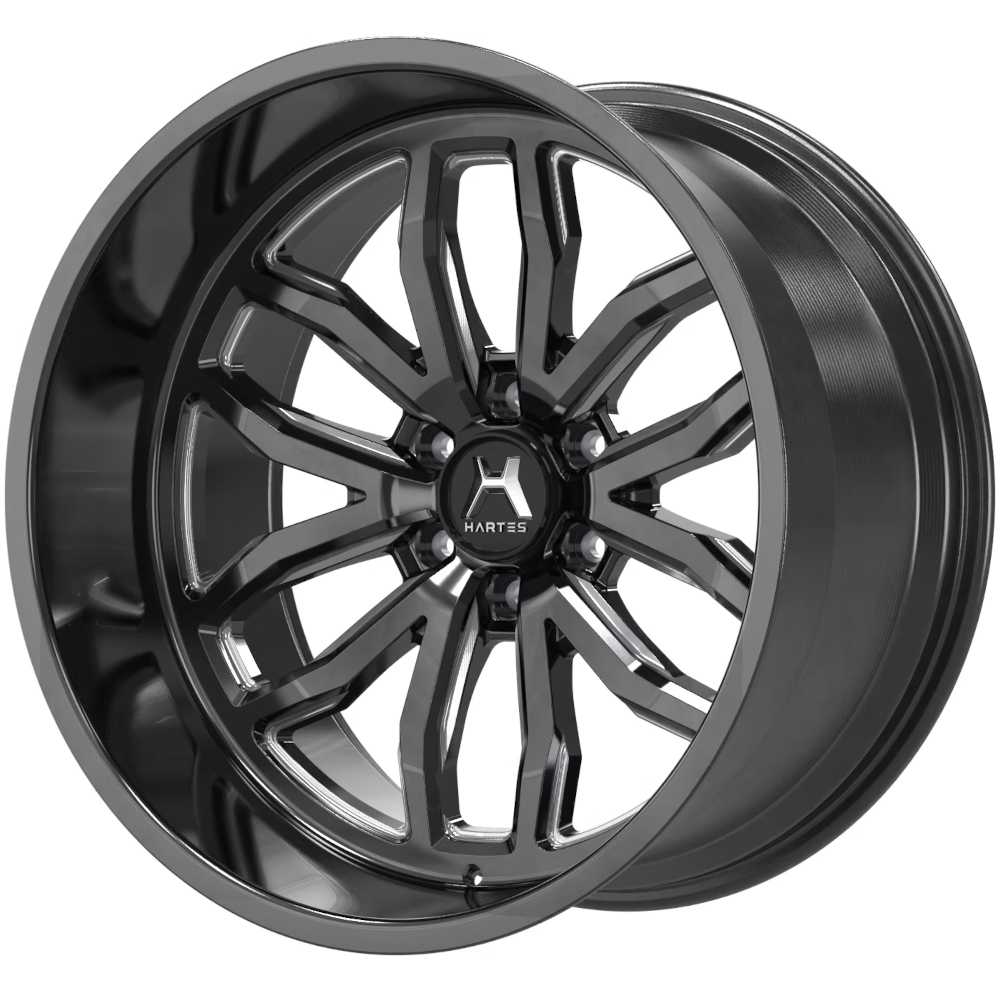 Black Milled Hartes Metal Offroad Ranger II Wheels