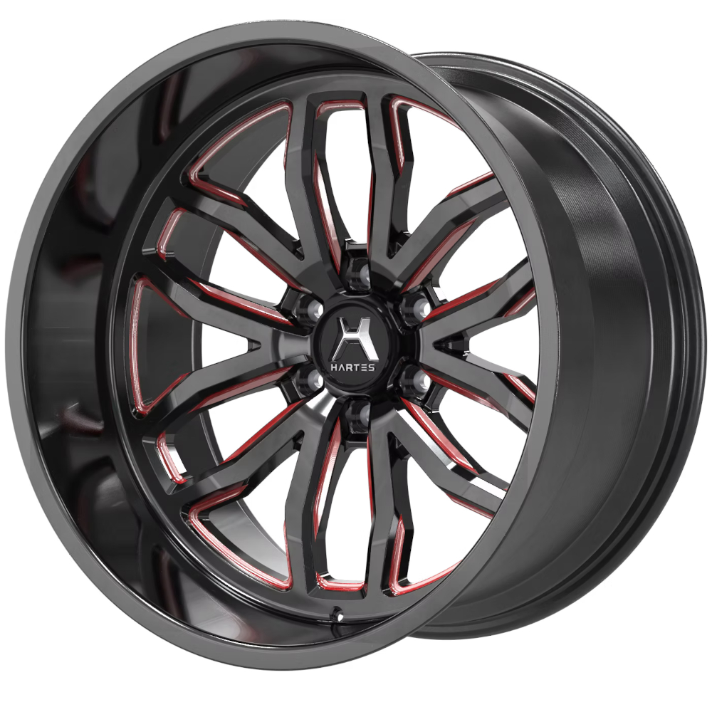 Black Red Hartes Metal Offroad Ranger II Wheels
