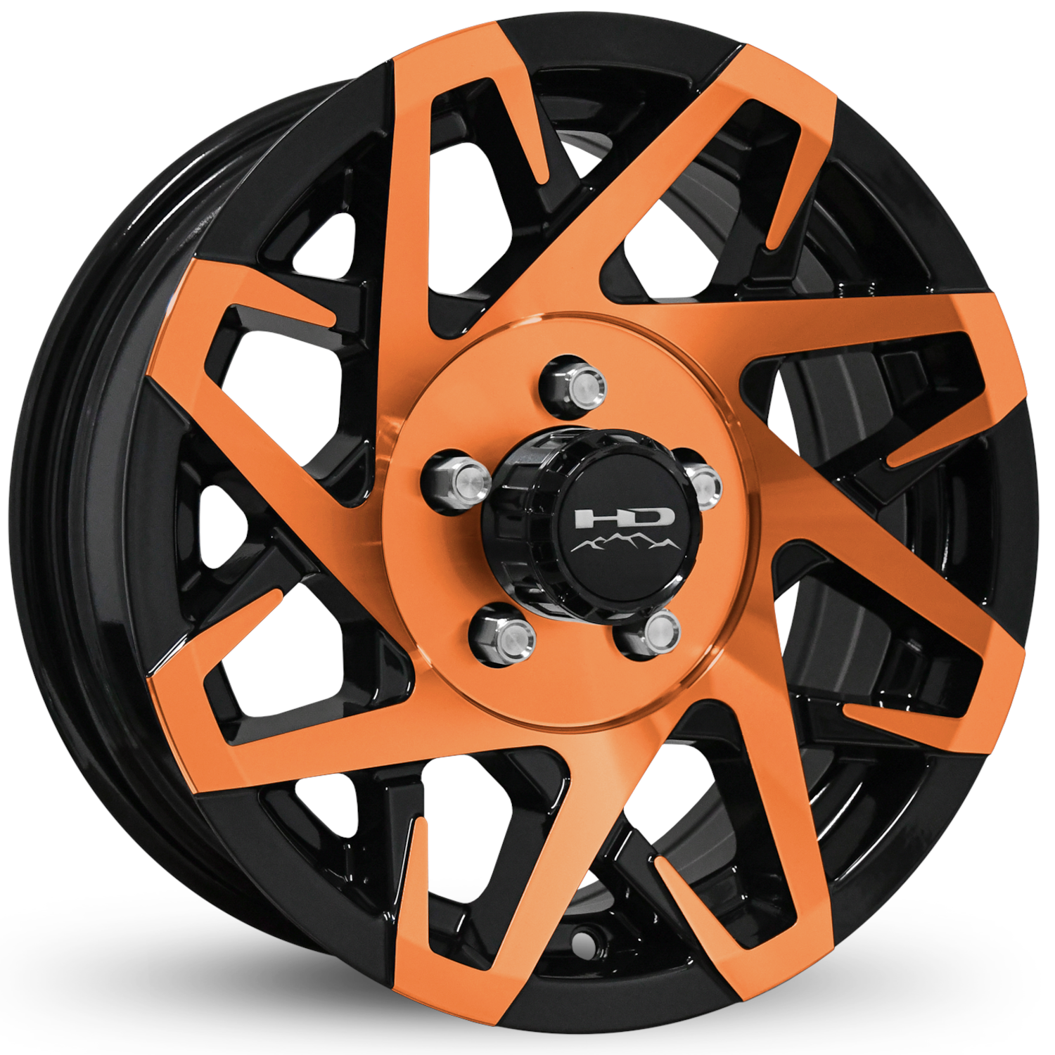 Black Orange HD Canyon Trailer Wheels