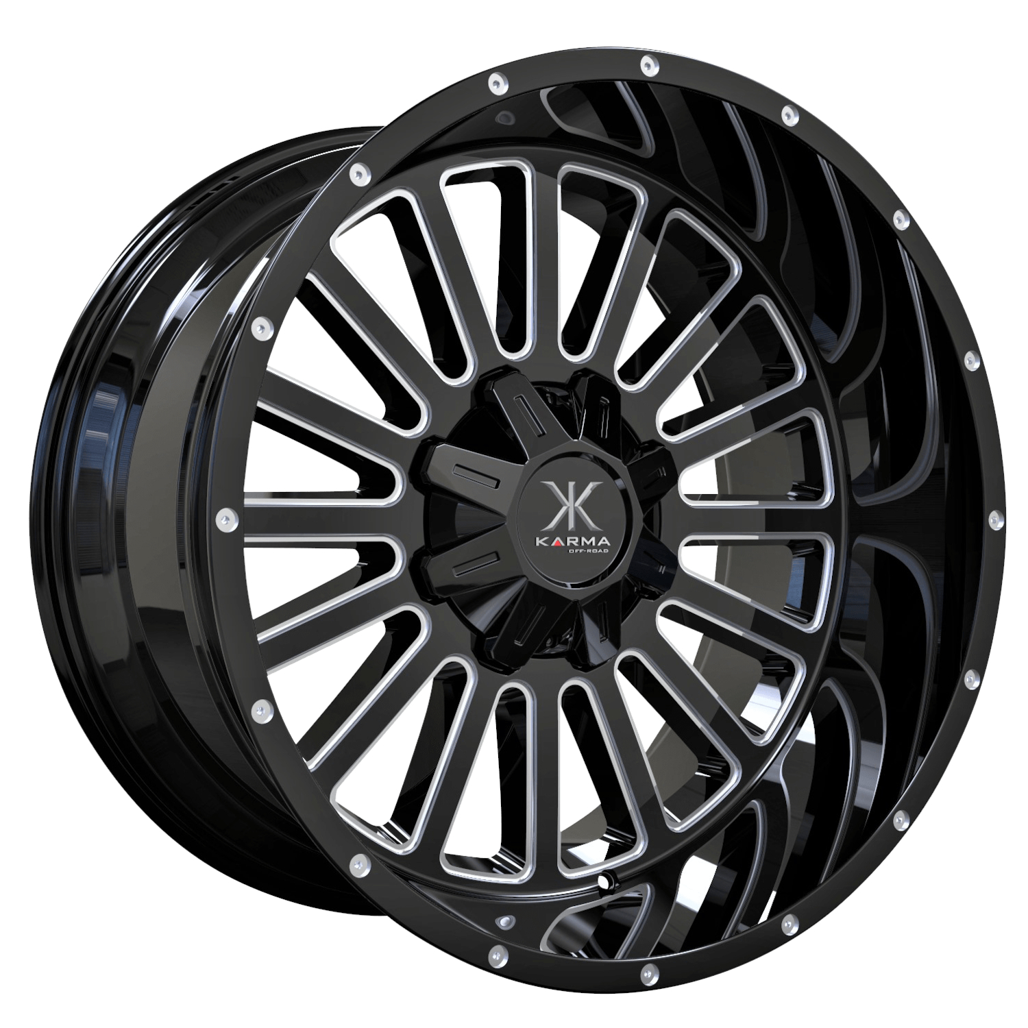 Black Milled Karma Offroad K35 Wheels