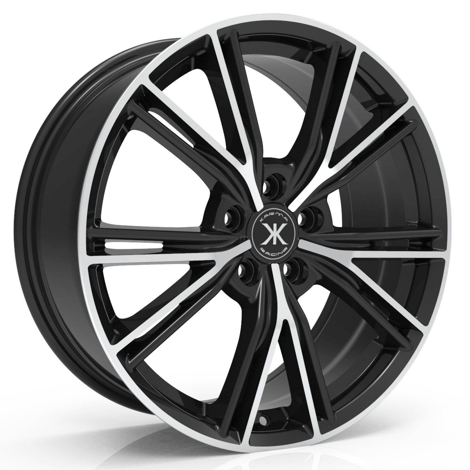 Black Machined Karma Racing KR-103 Wheels