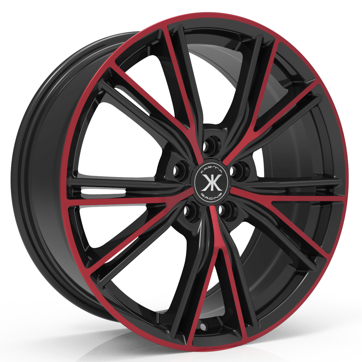 Black Red Karma Racing KR-103 Wheels