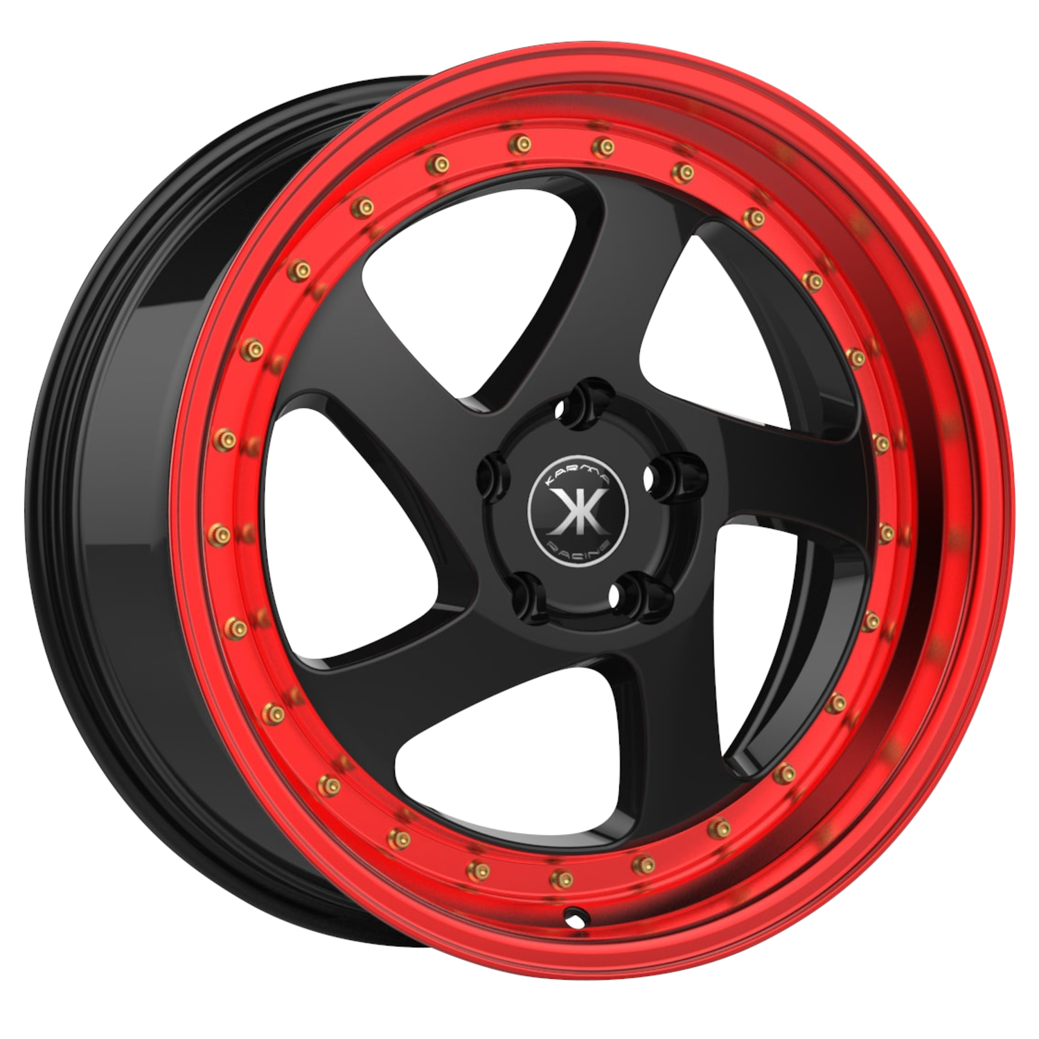 Black Red Karma Racing KR-105 Wheels