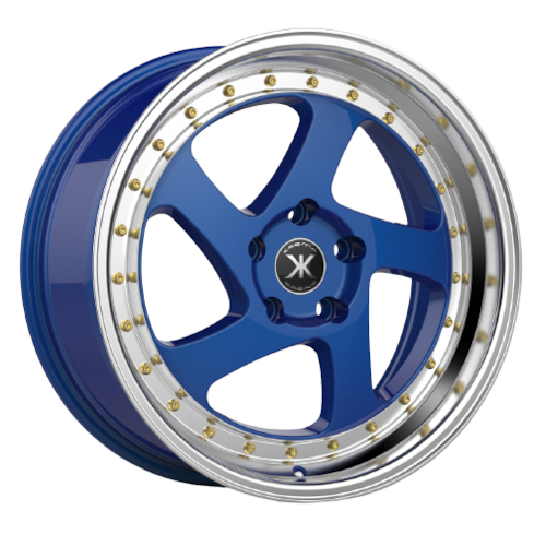 Blue Machined Karma Racing KR-105 Wheels