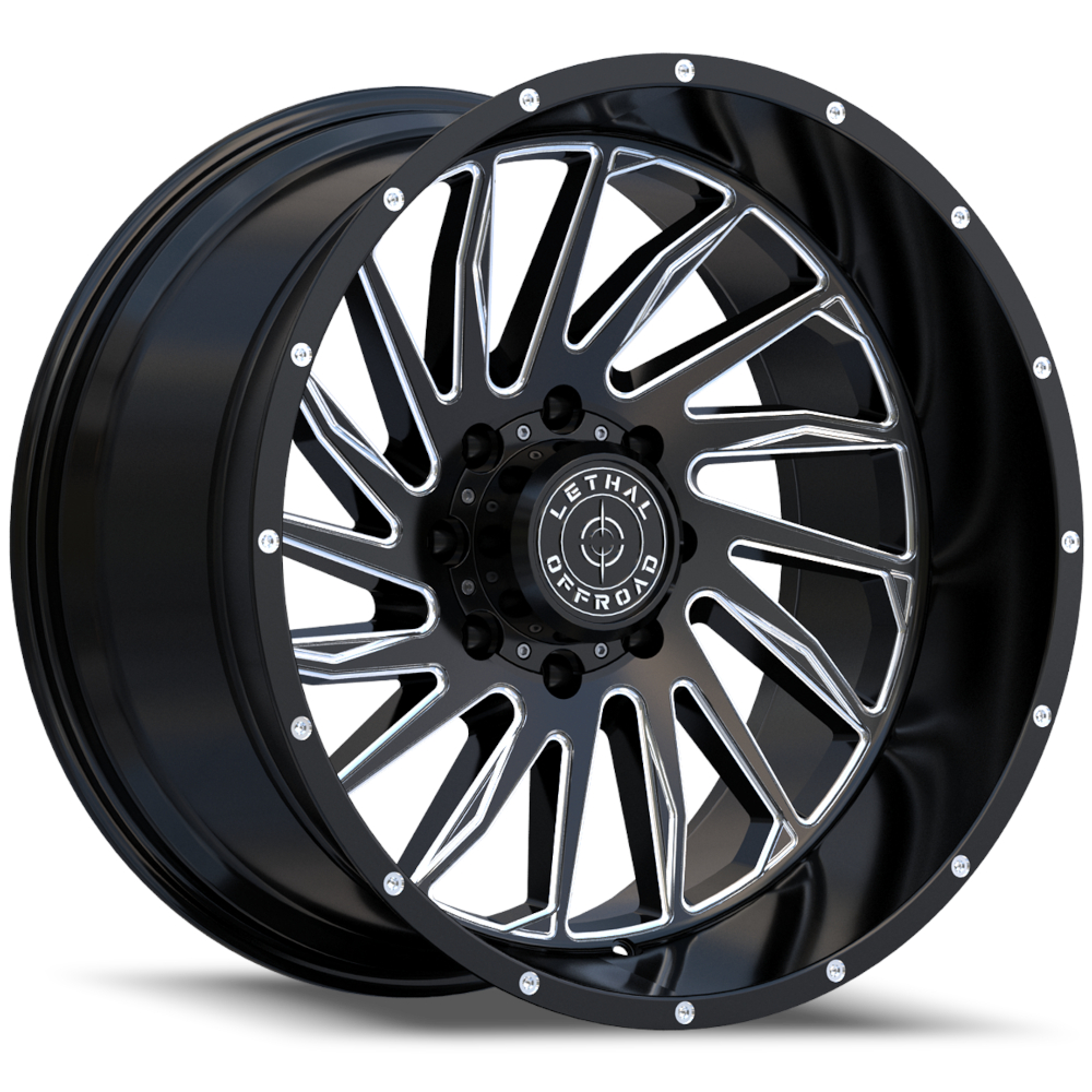 Black Milled Lethal Offroad LT12 Wheels