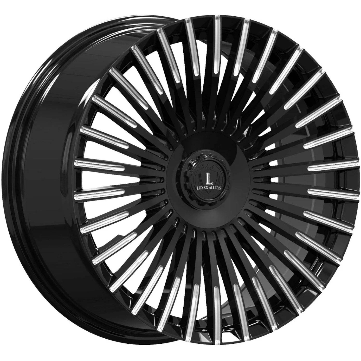 Black Milled Luxxx Alloys LUX56 Wheels