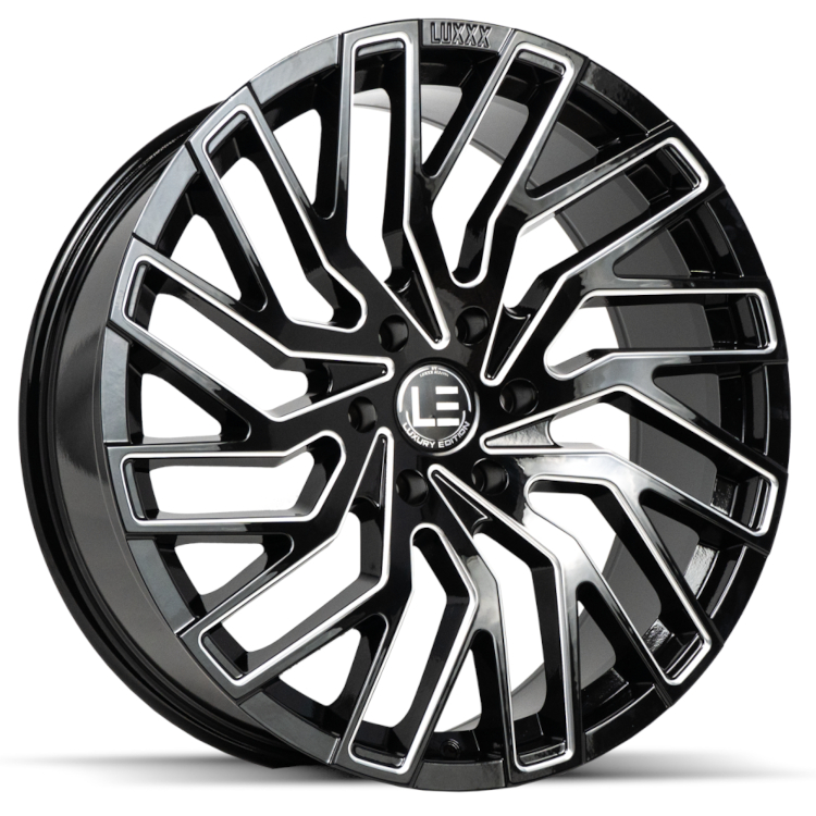 Black Milled Luxxx Alloys LUXLE6 Wheels