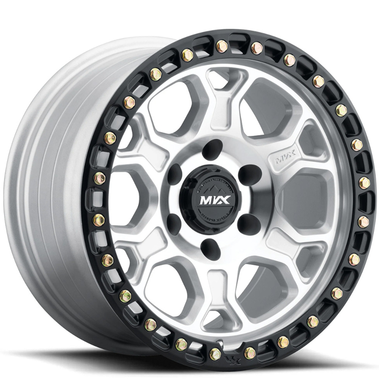 Silver Black MVX Offroad VX62 Wheels