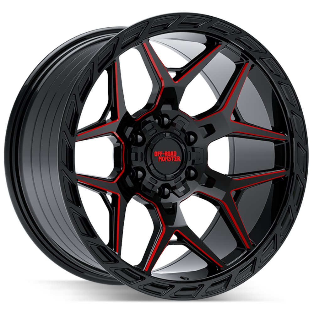 Black Red Off Road Monster M40 Wheels