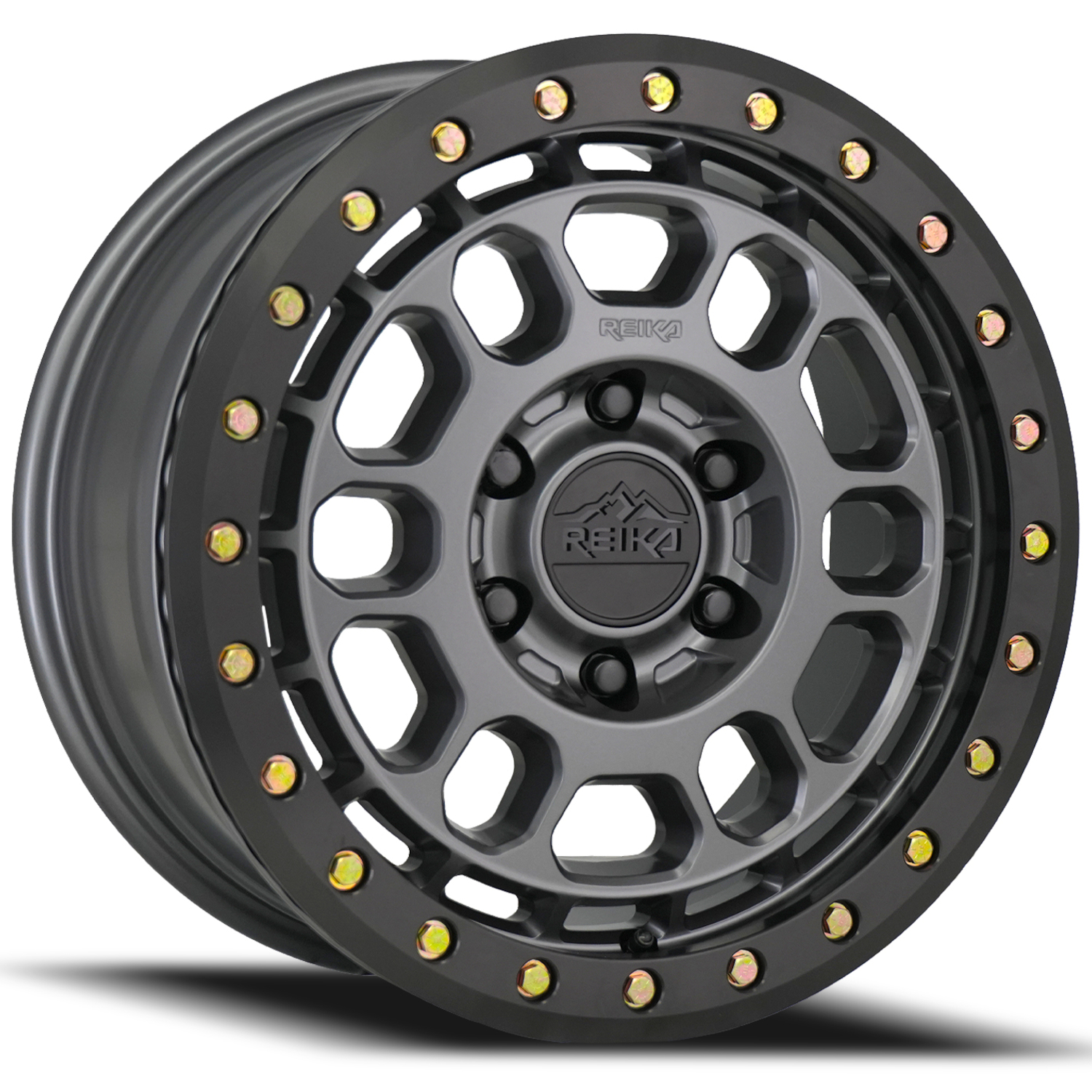 Gray Black Reika R35 Beadlock Wheels