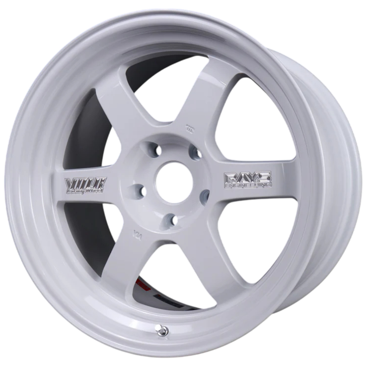 Dash White Volk TE37V 10th Anniversary Wheels