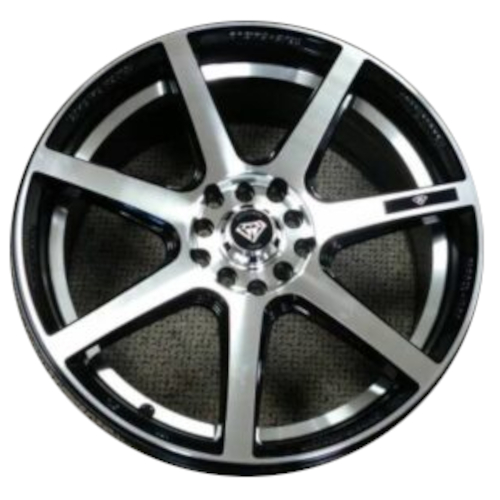 Black Machined White Diamond W3908 Wheels