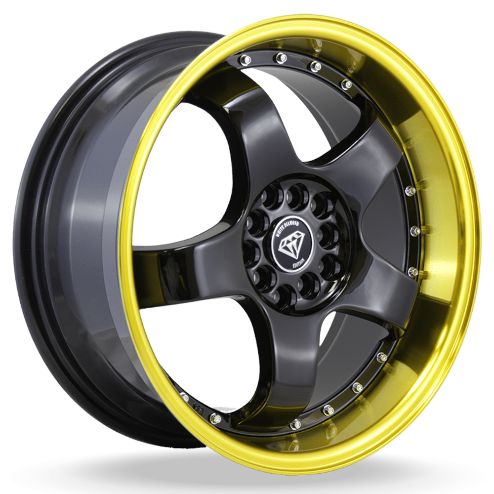 Black Yellow White Diamond W803 Wheels