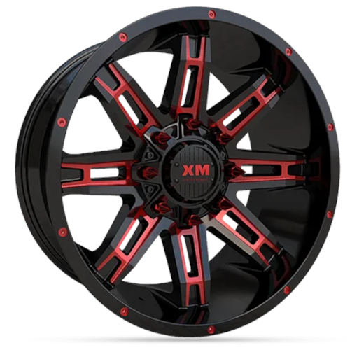 Black Red Xtreme Mudder XM-335 Wheels