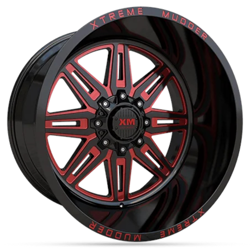 Black Red Xtreme Mudder XM-341 Wheels