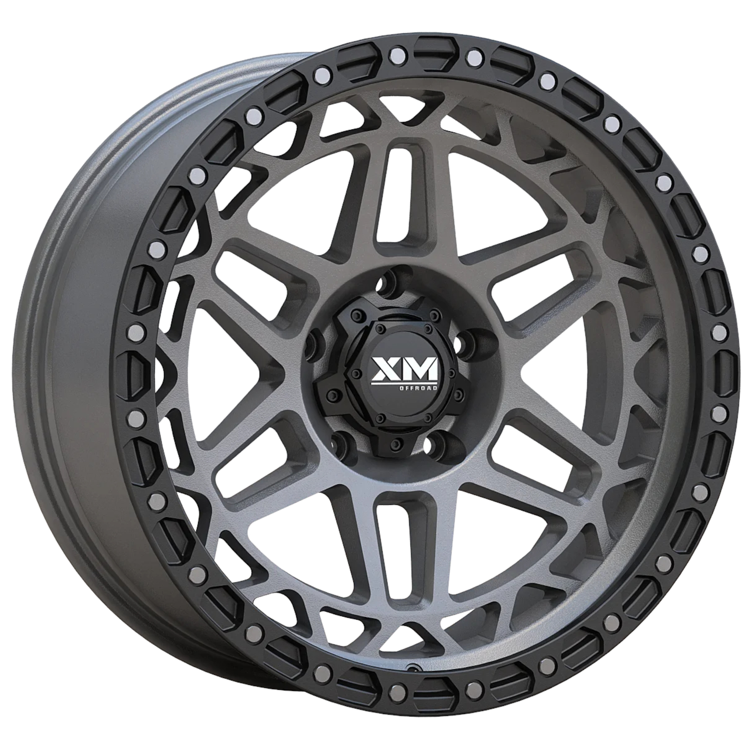 Gray Black Xtreme Mudder XM-700 Wheels